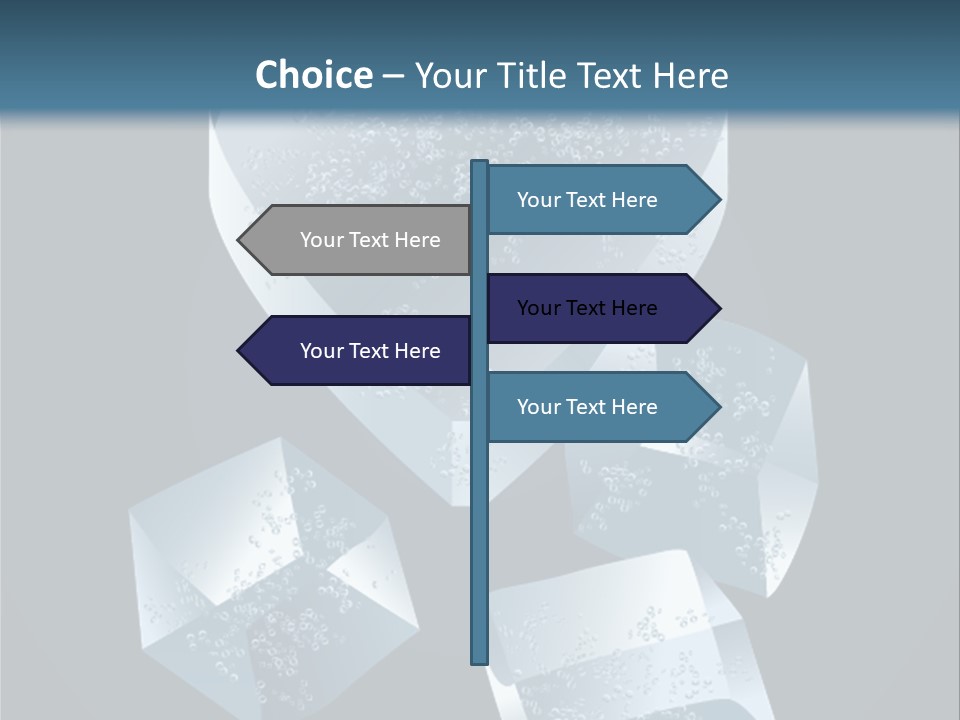 A Heart Shaped Ice Cubes On A Blue Background PowerPoint Template