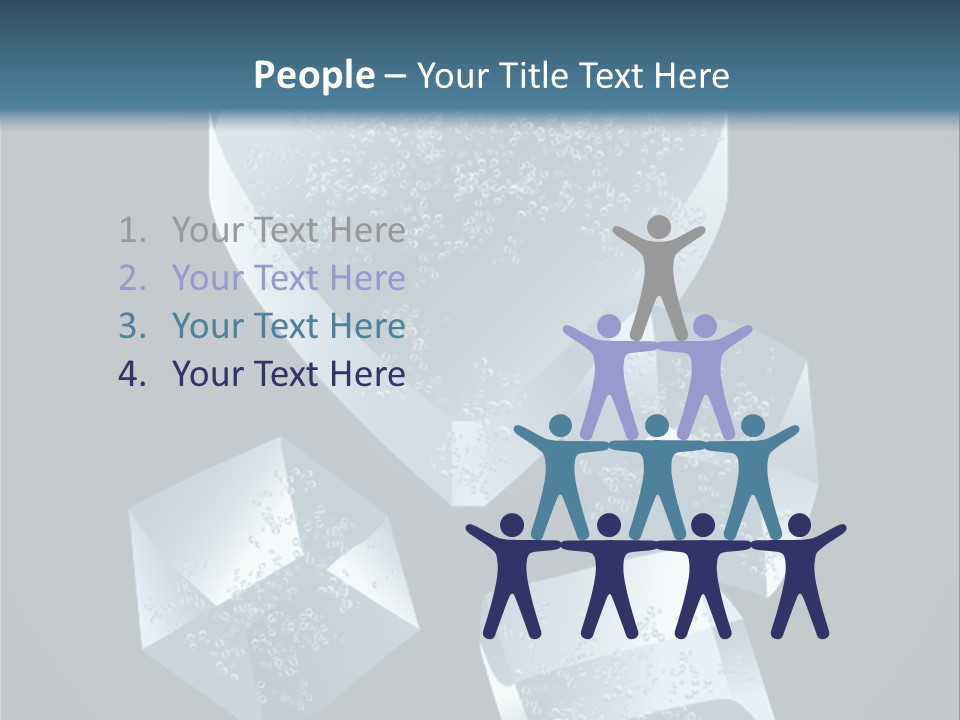 A Heart Shaped Ice Cubes On A Blue Background PowerPoint Template