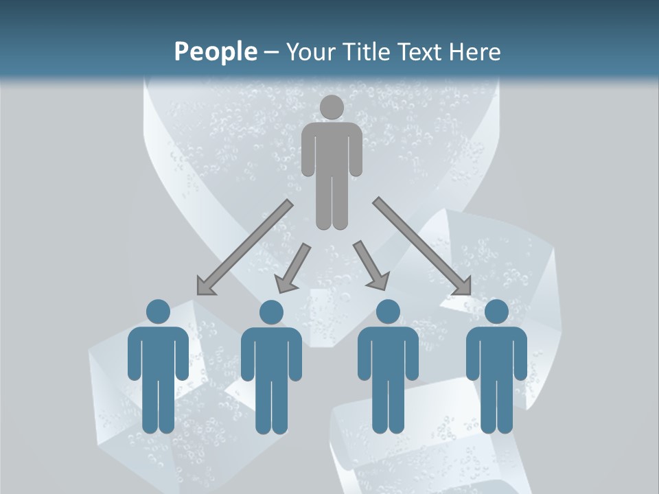 A Heart Shaped Ice Cubes On A Blue Background PowerPoint Template