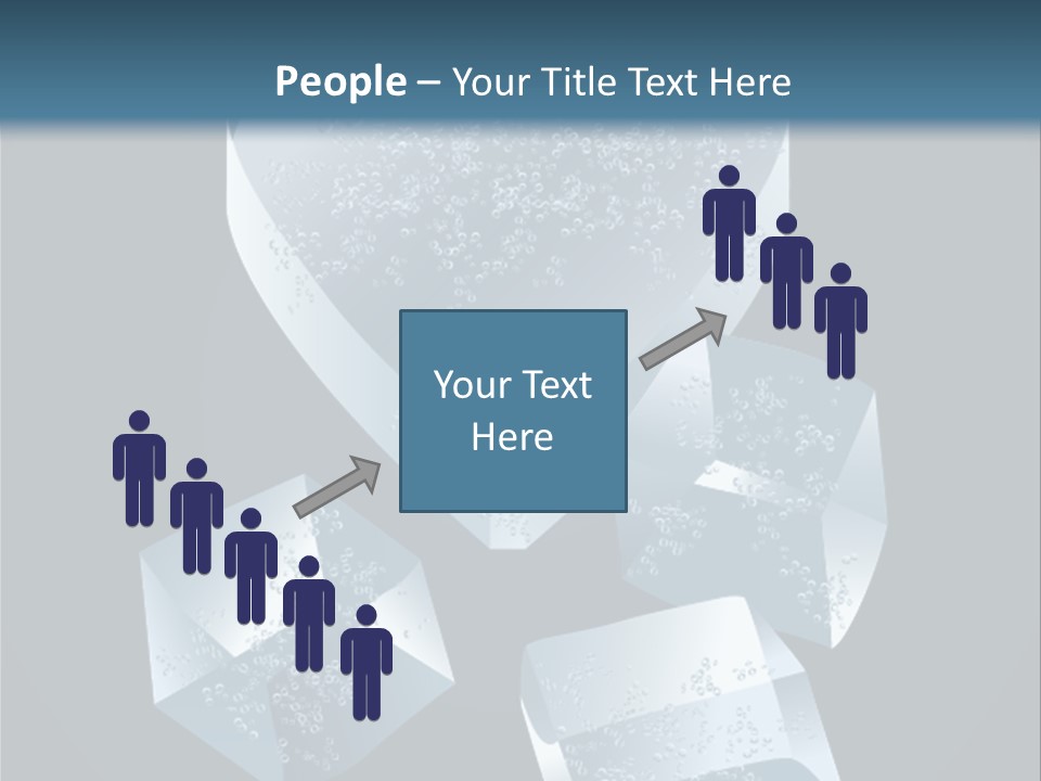 A Heart Shaped Ice Cubes On A Blue Background PowerPoint Template