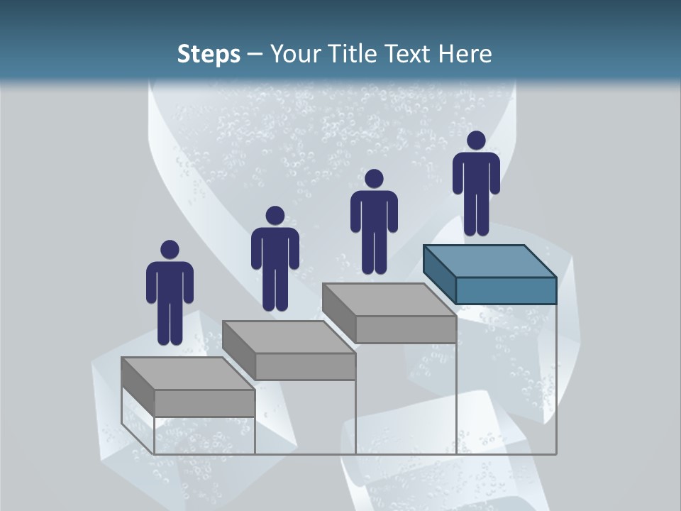 A Heart Shaped Ice Cubes On A Blue Background PowerPoint Template