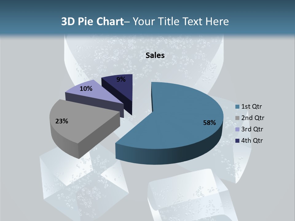 A Heart Shaped Ice Cubes On A Blue Background PowerPoint Template