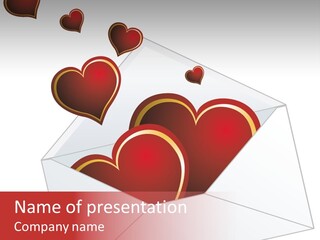 A Envelope With Hearts Coming Out Of It PowerPoint Template