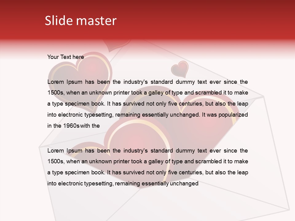 A Envelope With Hearts Coming Out Of It PowerPoint Template