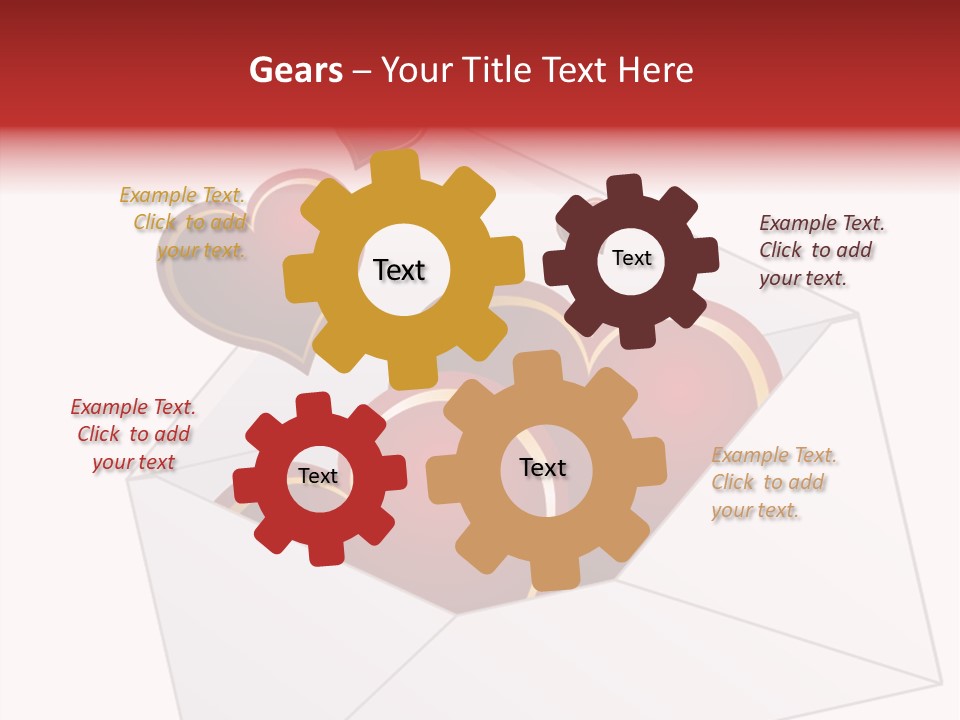 A Envelope With Hearts Coming Out Of It PowerPoint Template