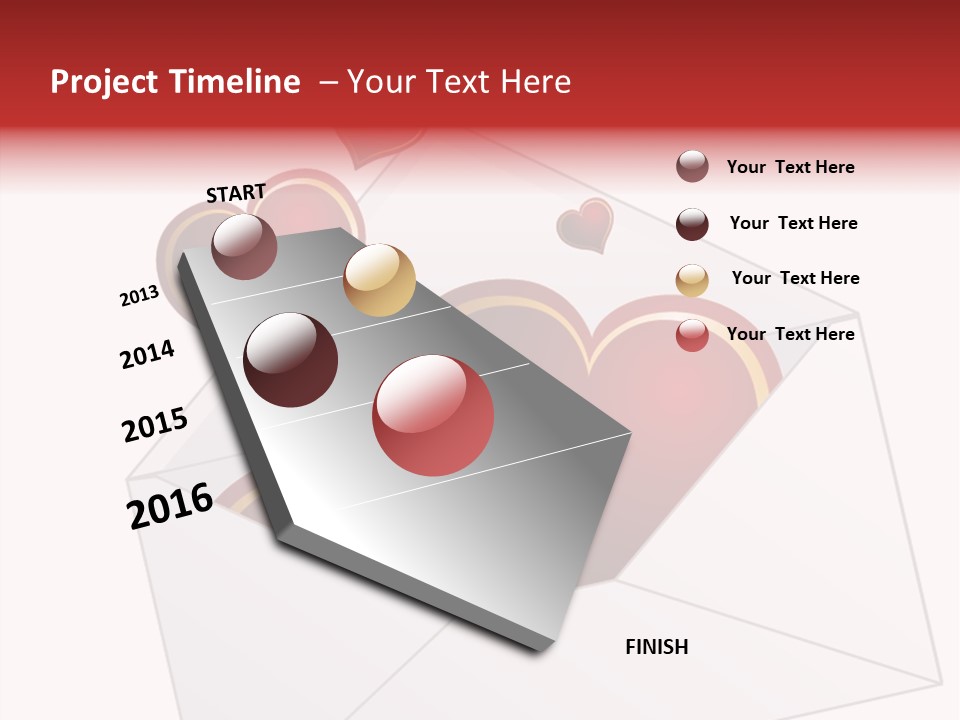 A Envelope With Hearts Coming Out Of It PowerPoint Template