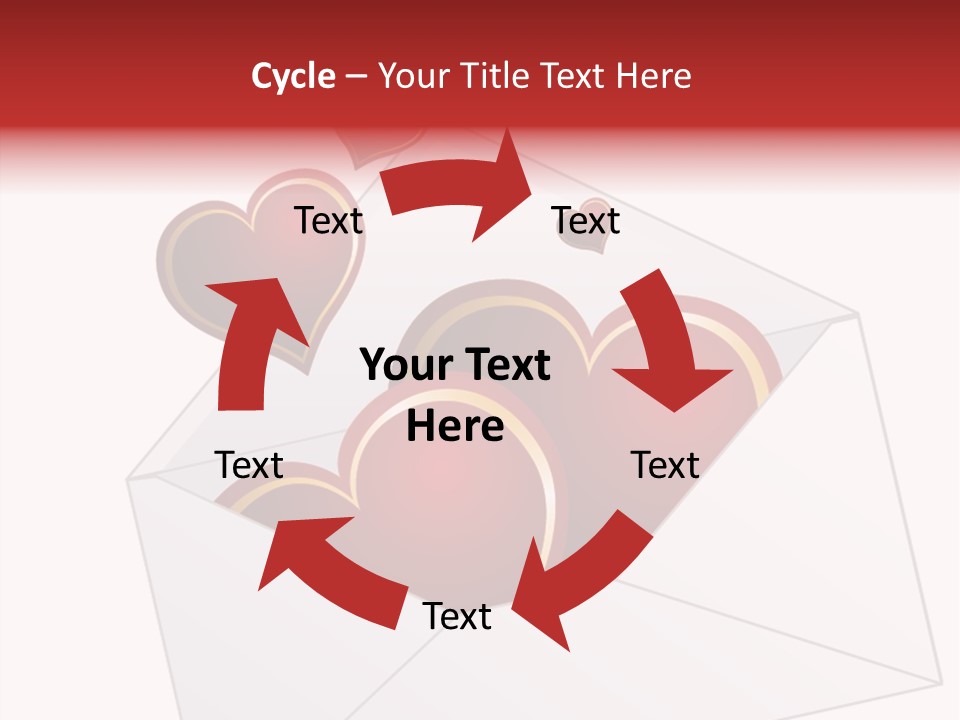 A Envelope With Hearts Coming Out Of It PowerPoint Template