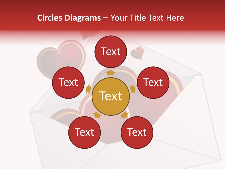 A Envelope With Hearts Coming Out Of It PowerPoint Template