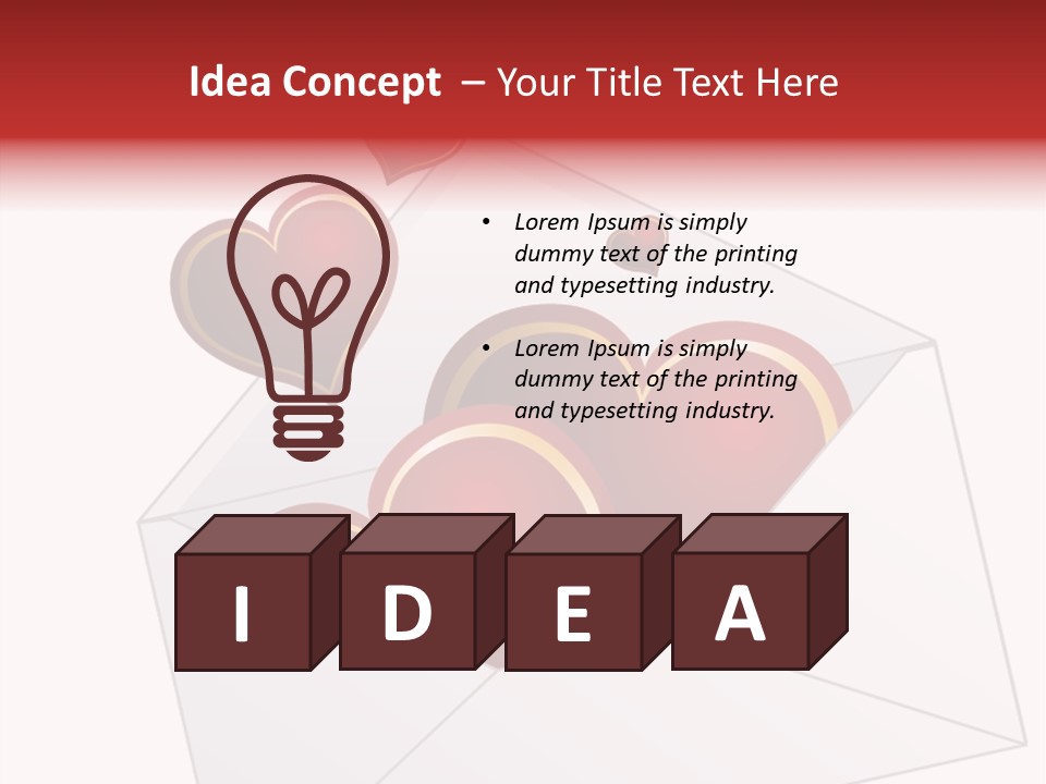 A Envelope With Hearts Coming Out Of It PowerPoint Template