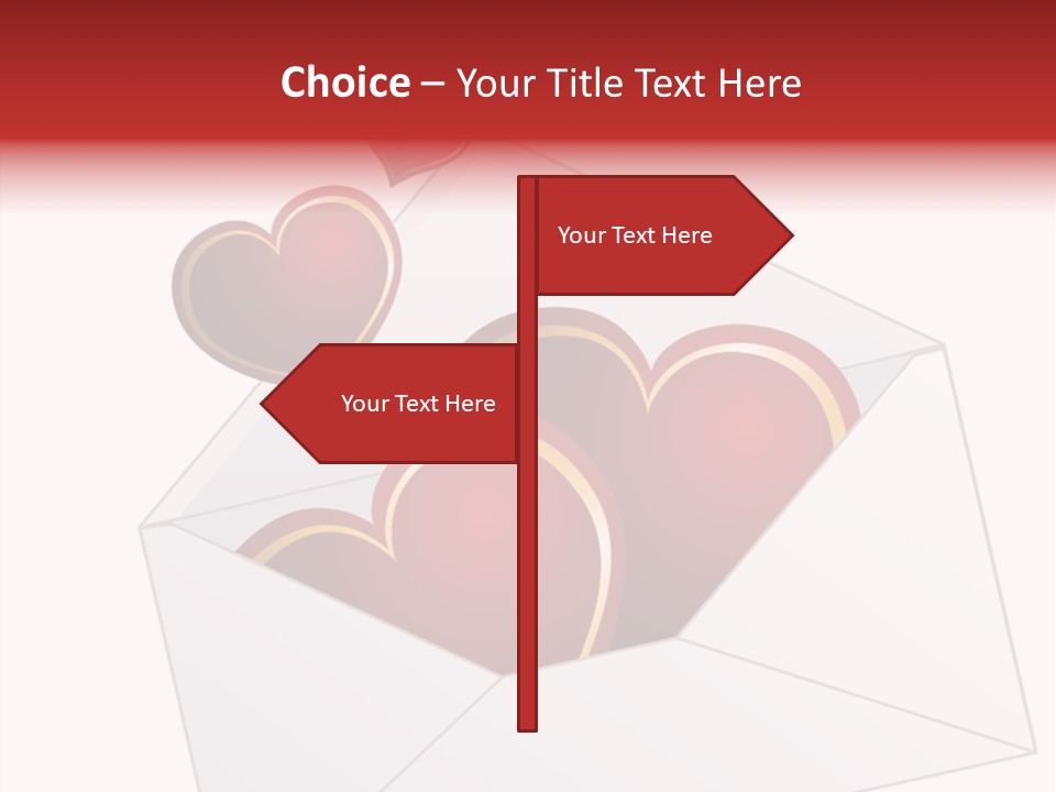 A Envelope With Hearts Coming Out Of It PowerPoint Template