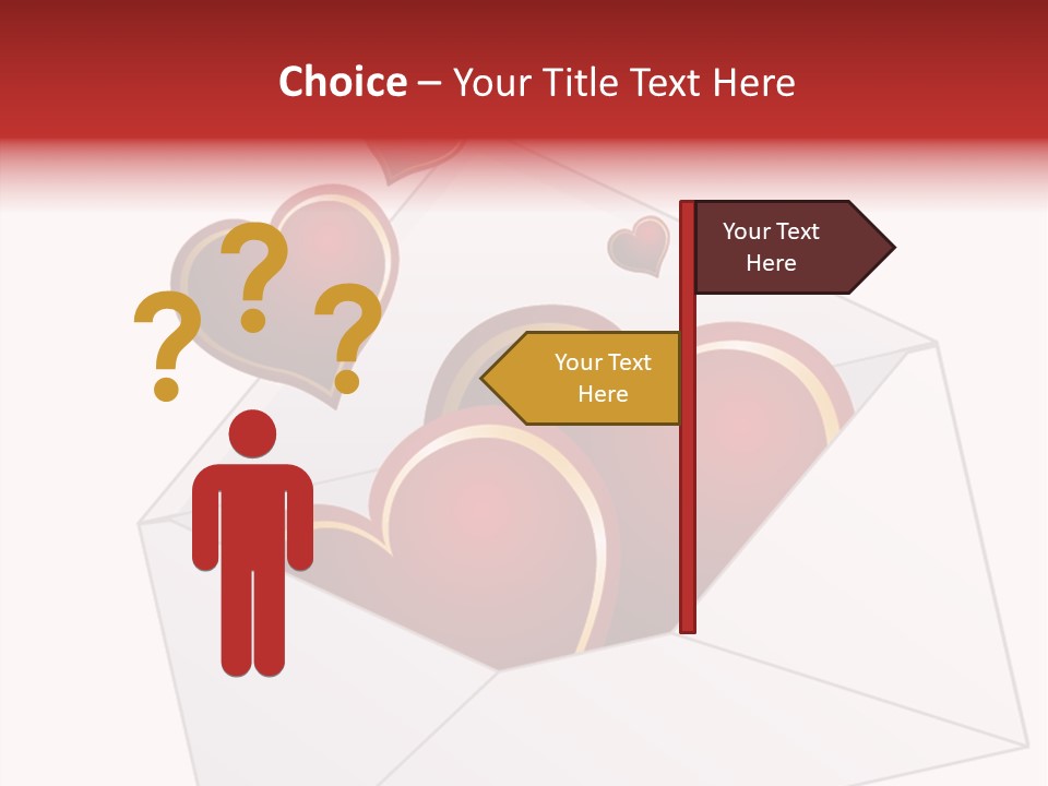 A Envelope With Hearts Coming Out Of It PowerPoint Template