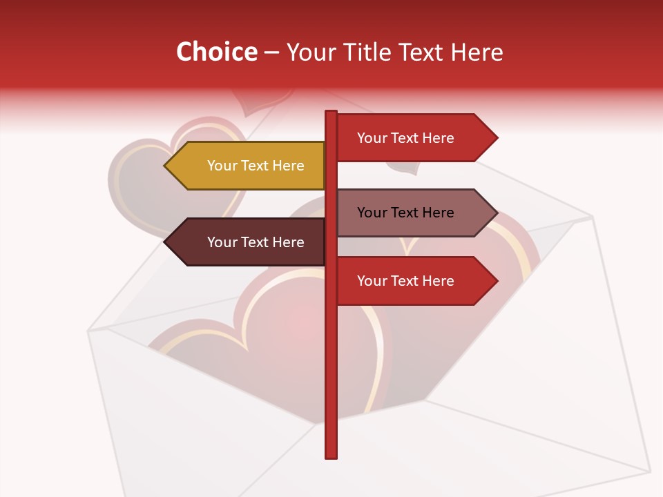 A Envelope With Hearts Coming Out Of It PowerPoint Template