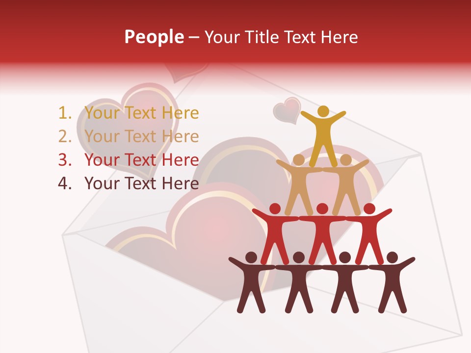 A Envelope With Hearts Coming Out Of It PowerPoint Template
