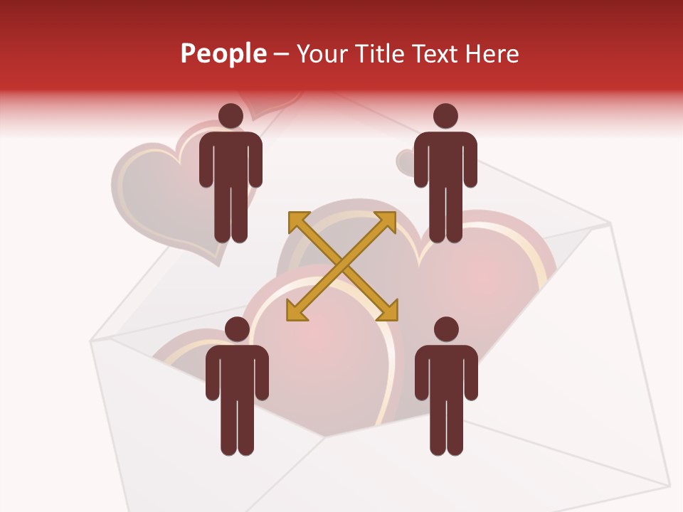 A Envelope With Hearts Coming Out Of It PowerPoint Template
