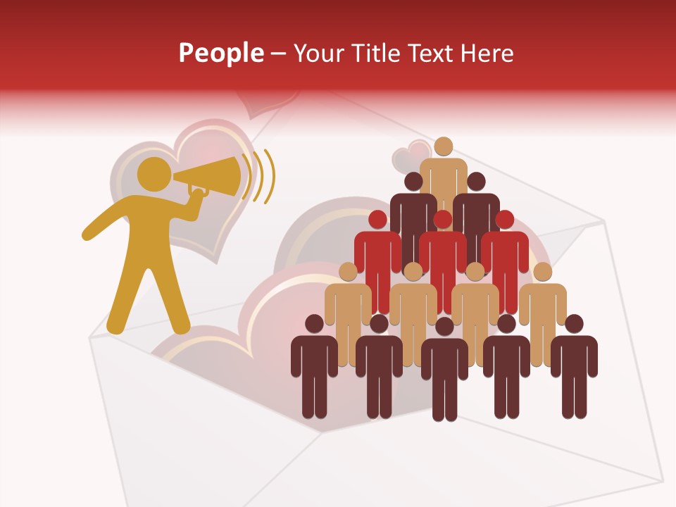 A Envelope With Hearts Coming Out Of It PowerPoint Template