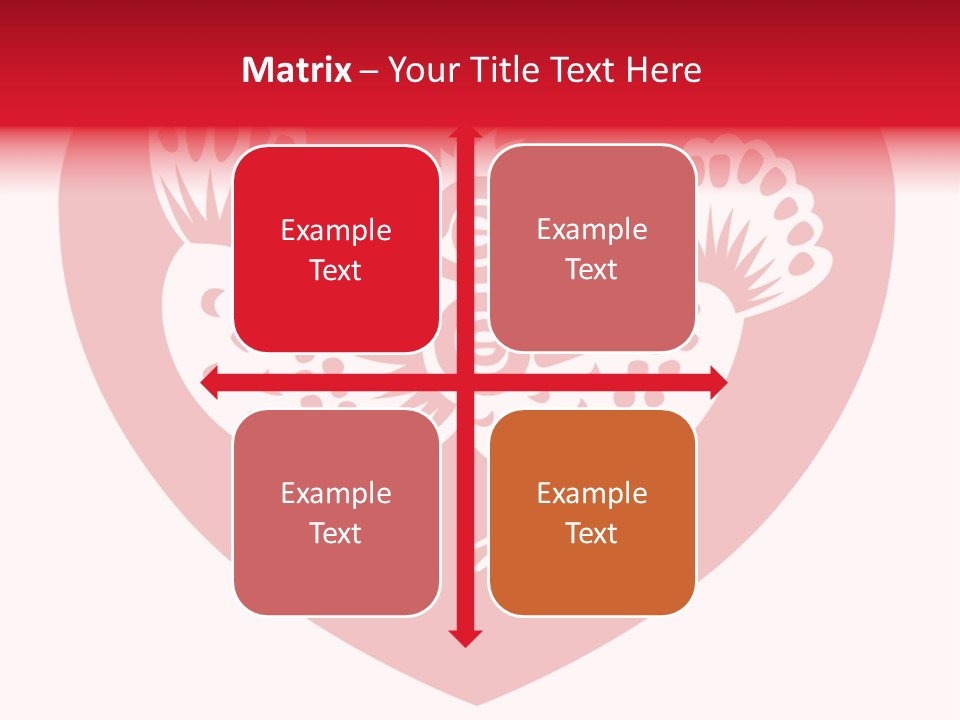 A Red Heart With A White Rooster On It PowerPoint Template