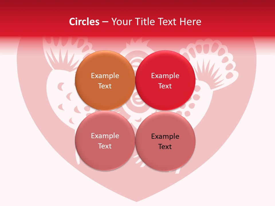 A Red Heart With A White Rooster On It PowerPoint Template