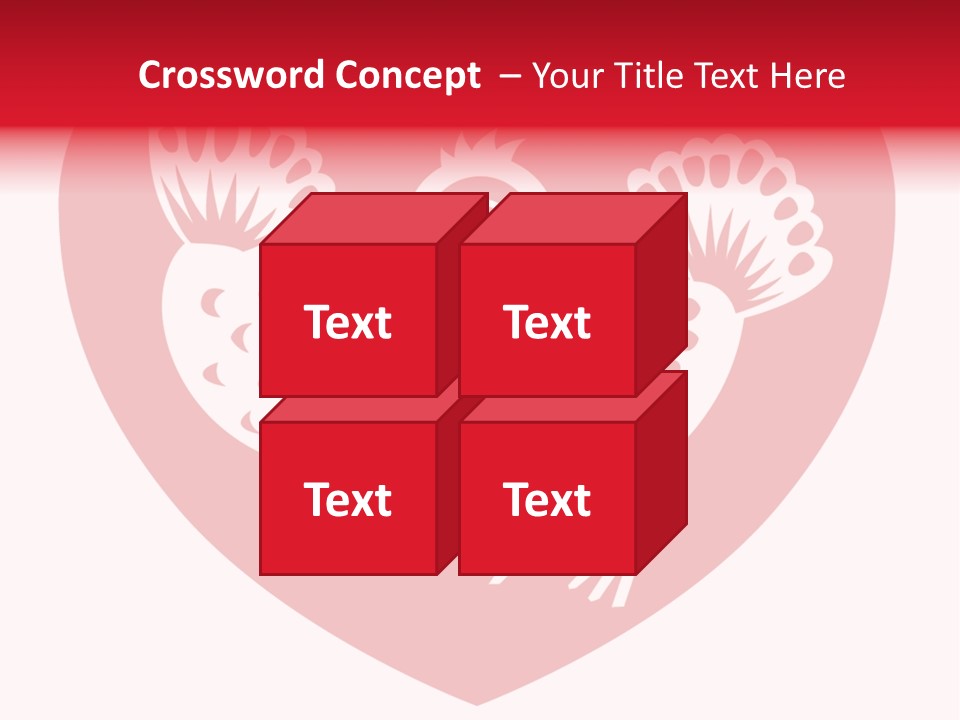 A Red Heart With A White Rooster On It PowerPoint Template