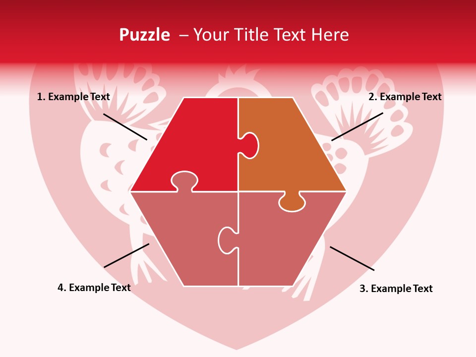 A Red Heart With A White Rooster On It PowerPoint Template