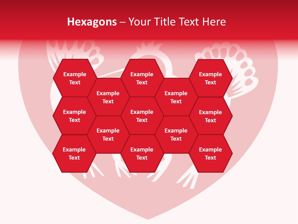 A Red Heart With A White Rooster On It PowerPoint Template