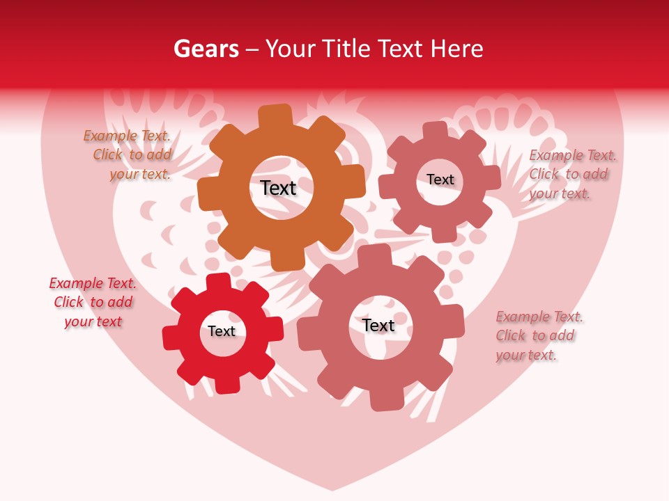 A Red Heart With A White Rooster On It PowerPoint Template