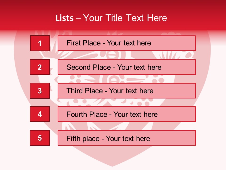 A Red Heart With A White Rooster On It PowerPoint Template