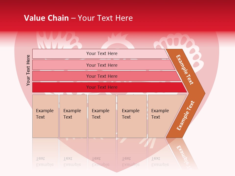 A Red Heart With A White Rooster On It PowerPoint Template