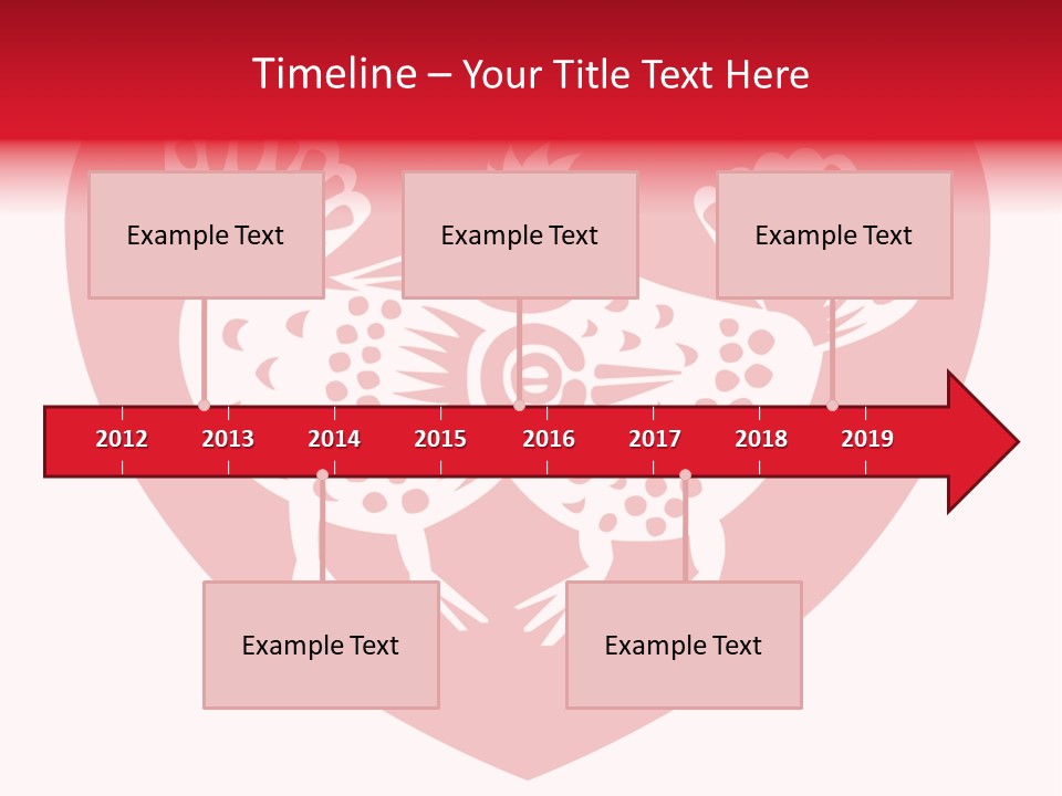 A Red Heart With A White Rooster On It PowerPoint Template