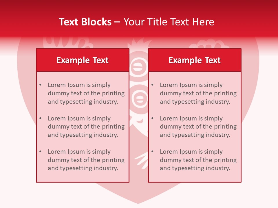 A Red Heart With A White Rooster On It PowerPoint Template