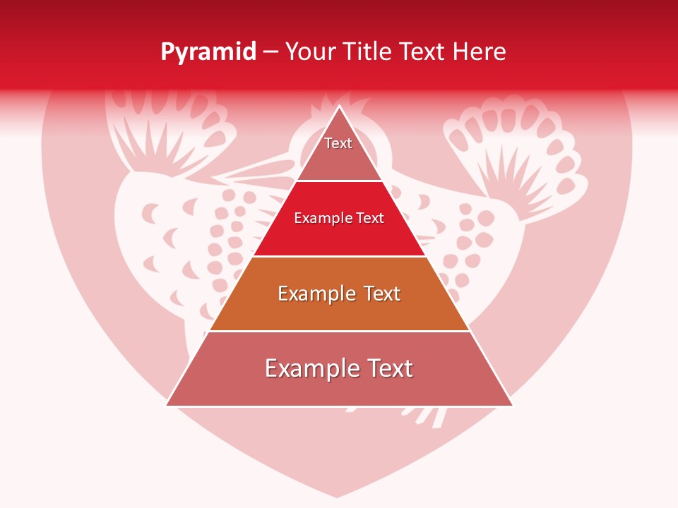 A Red Heart With A White Rooster On It PowerPoint Template