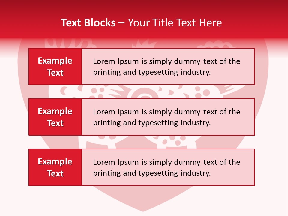 A Red Heart With A White Rooster On It PowerPoint Template