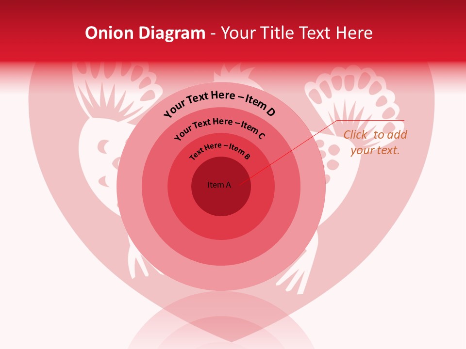 A Red Heart With A White Rooster On It PowerPoint Template