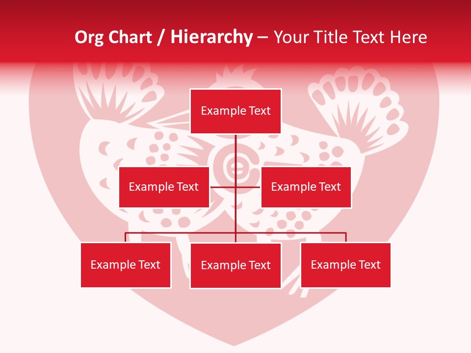 A Red Heart With A White Rooster On It PowerPoint Template