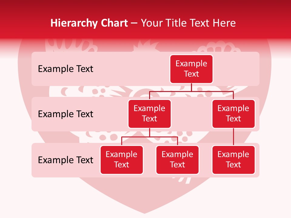 A Red Heart With A White Rooster On It PowerPoint Template