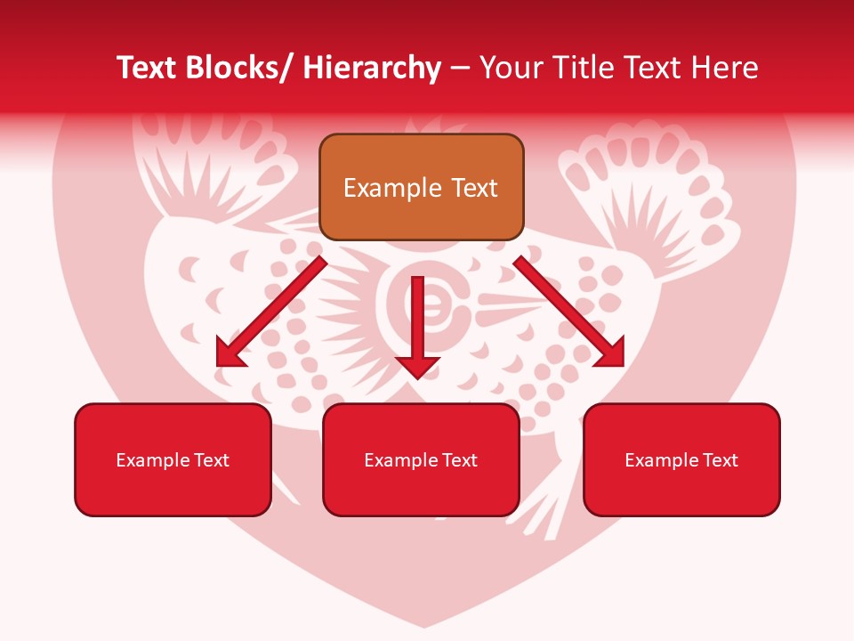 A Red Heart With A White Rooster On It PowerPoint Template