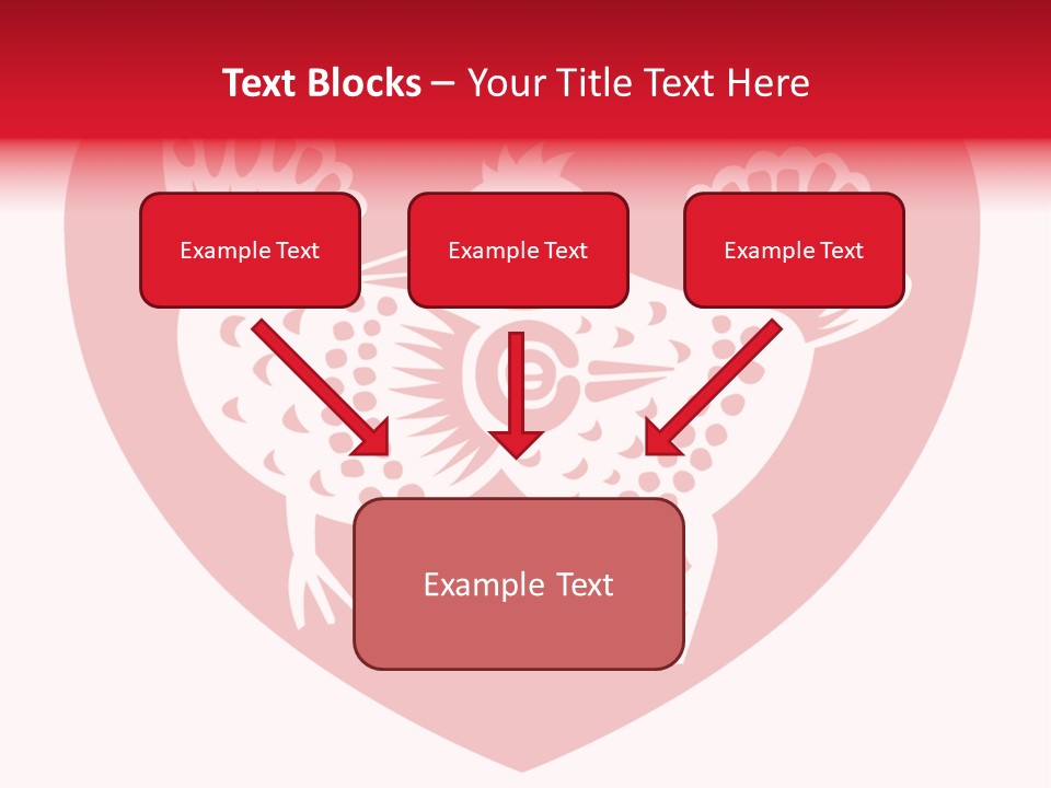 A Red Heart With A White Rooster On It PowerPoint Template