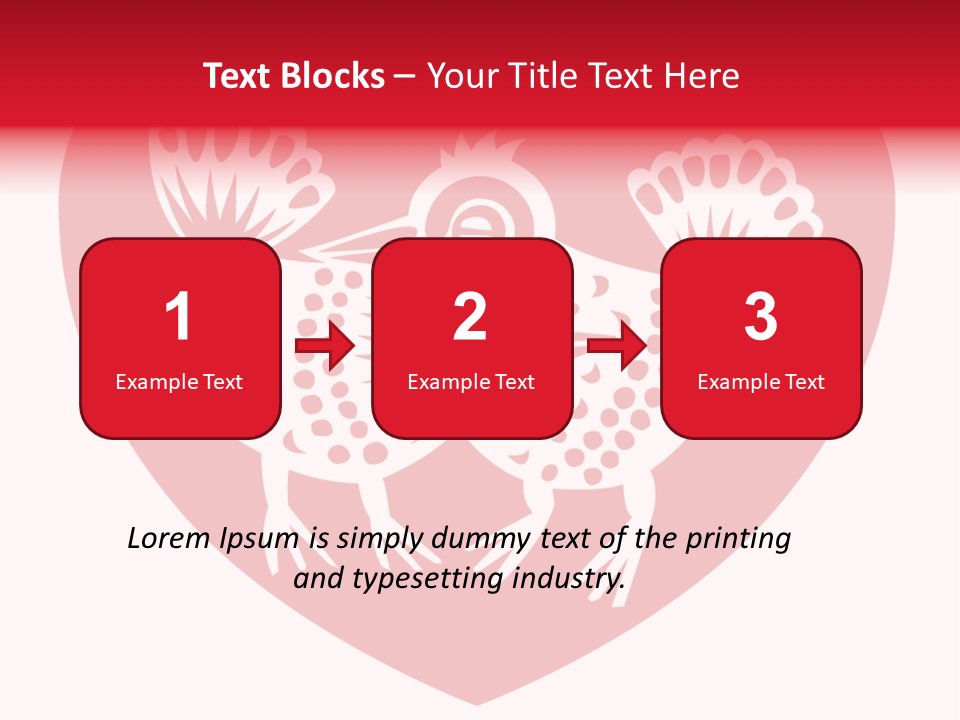 A Red Heart With A White Rooster On It PowerPoint Template