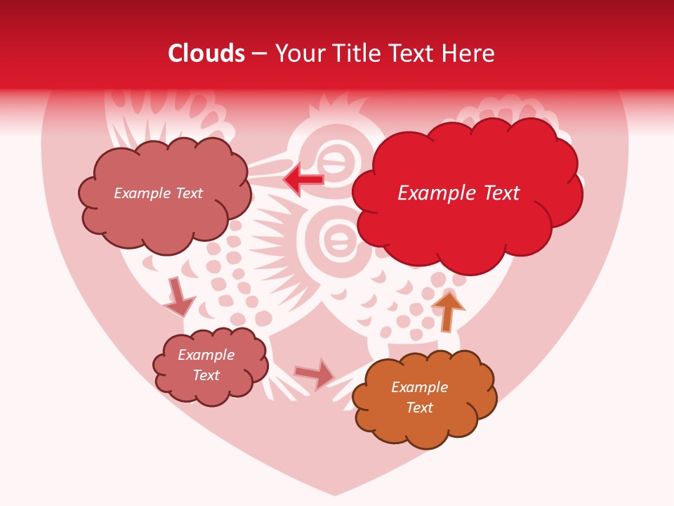 A Red Heart With A White Rooster On It PowerPoint Template