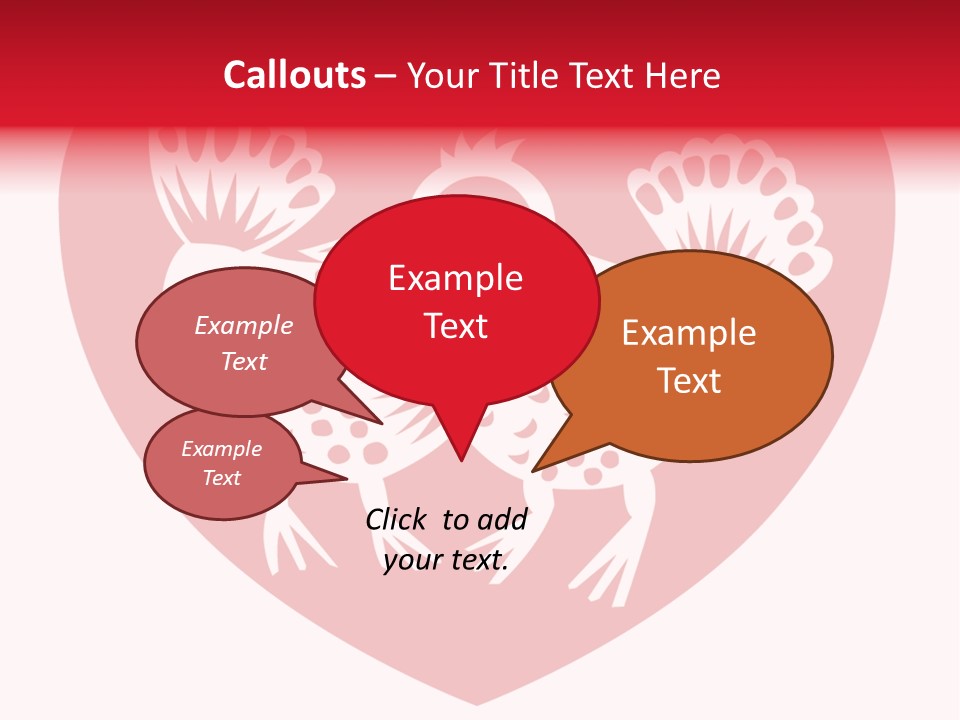 A Red Heart With A White Rooster On It PowerPoint Template