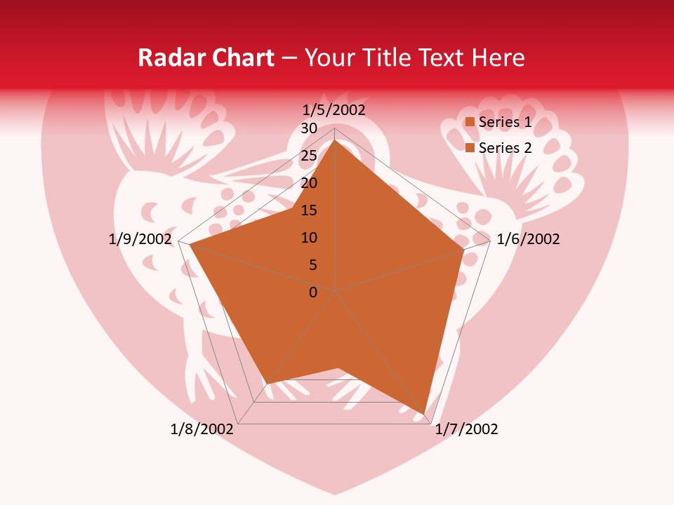 A Red Heart With A White Rooster On It PowerPoint Template