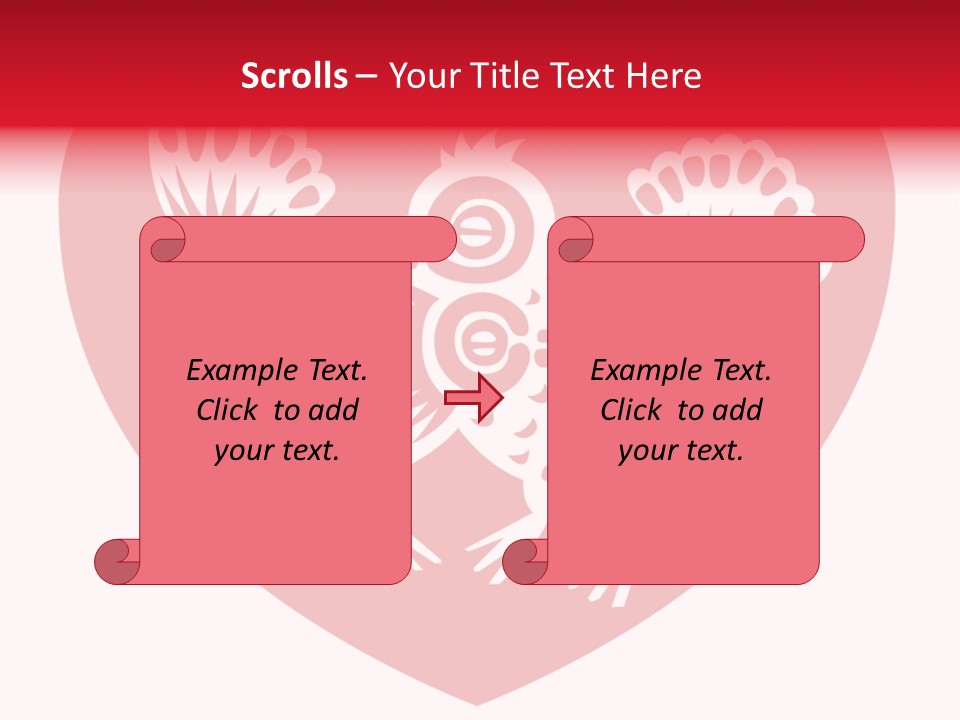 A Red Heart With A White Rooster On It PowerPoint Template