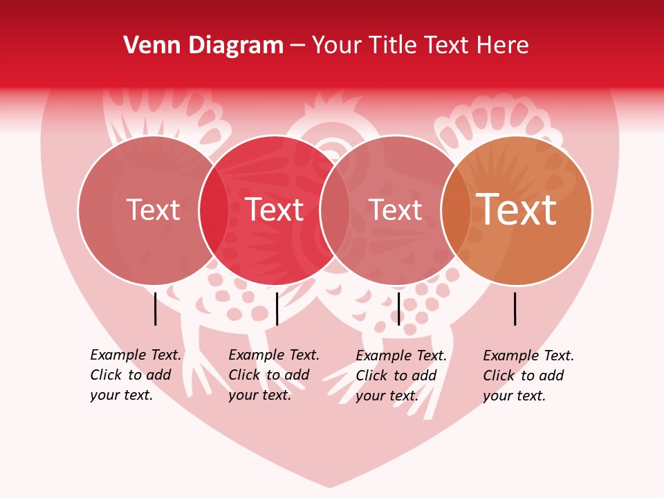 A Red Heart With A White Rooster On It PowerPoint Template