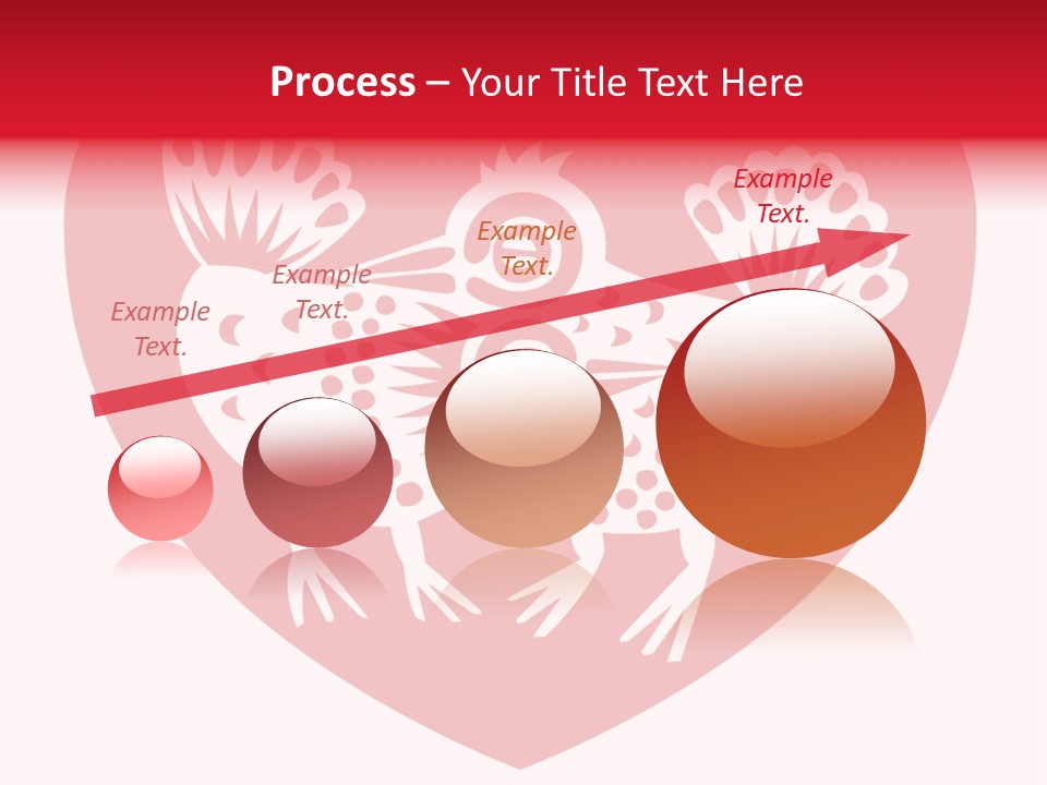 A Red Heart With A White Rooster On It PowerPoint Template