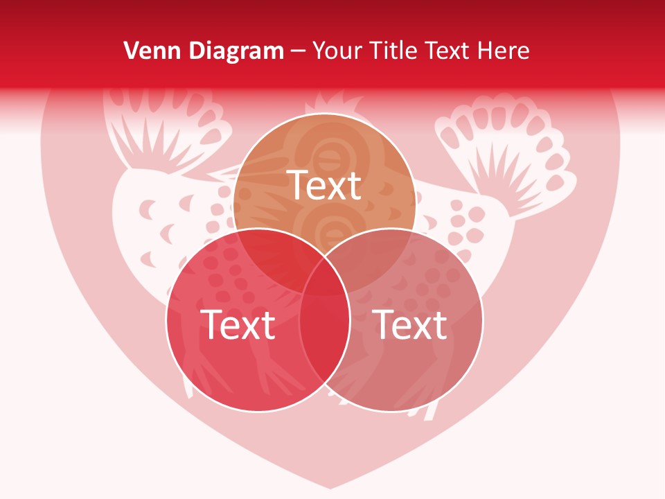 A Red Heart With A White Rooster On It PowerPoint Template