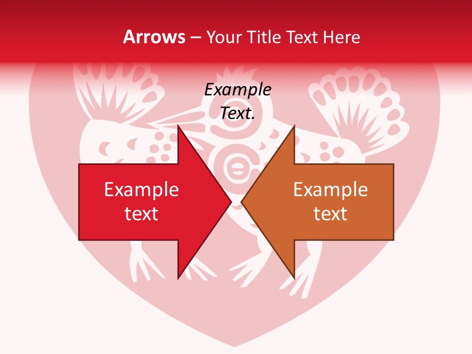 A Red Heart With A White Rooster On It PowerPoint Template