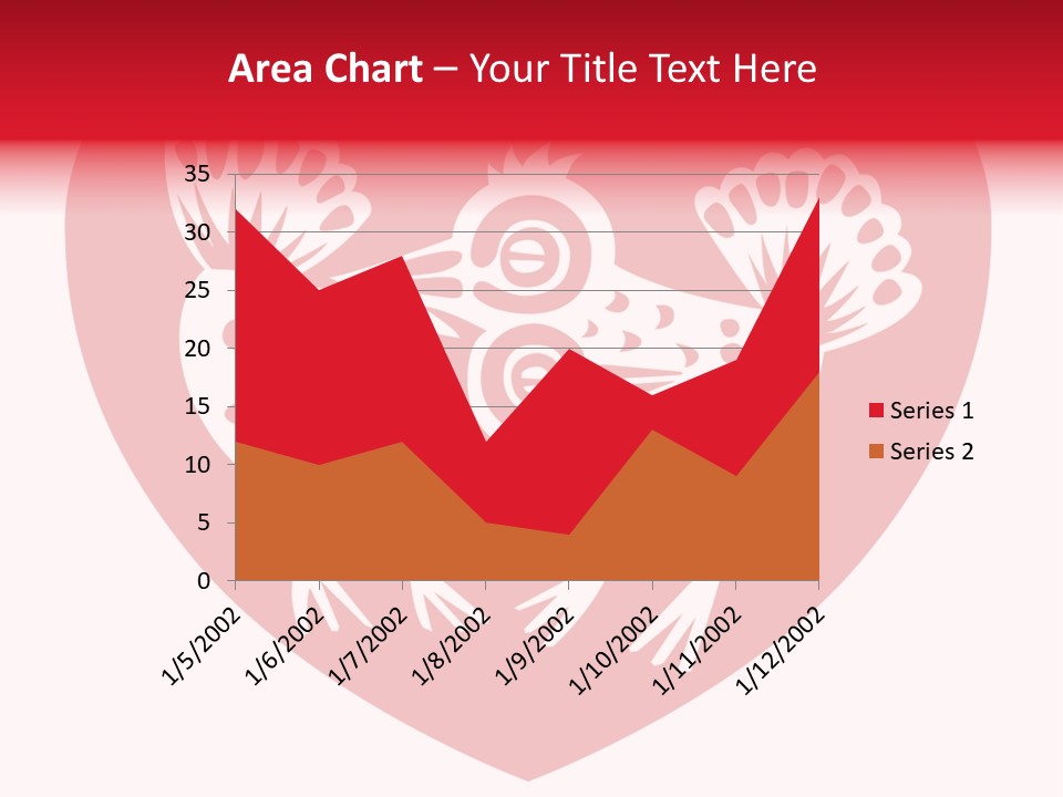 A Red Heart With A White Rooster On It PowerPoint Template