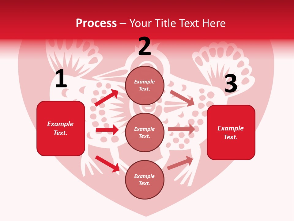 A Red Heart With A White Rooster On It PowerPoint Template