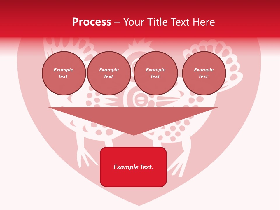 A Red Heart With A White Rooster On It PowerPoint Template