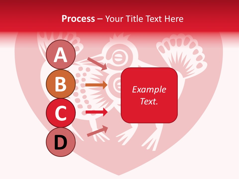 A Red Heart With A White Rooster On It PowerPoint Template