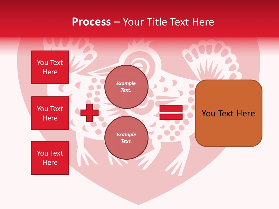 A Red Heart With A White Rooster On It PowerPoint Template